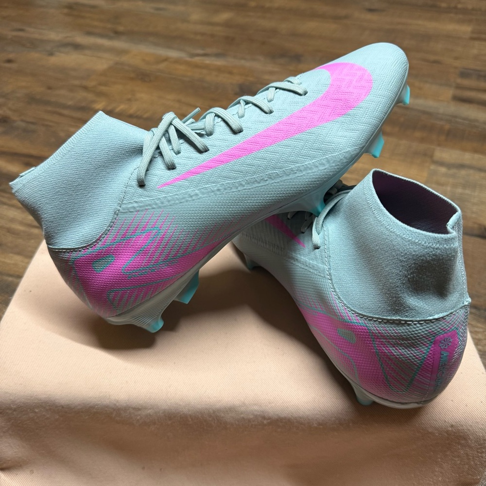NIKE MEN'S MERCURIAL SUPERFLY 10 ACADEMY FG/MG OCEAN CUBE/PINK BLAST
